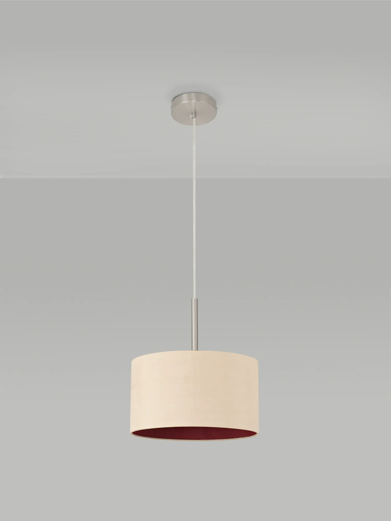 Baymont 30cm Pendant 1 Light Satin Nickel; Antique Gold/Ruby DK0284  Deco Baymont SN AG